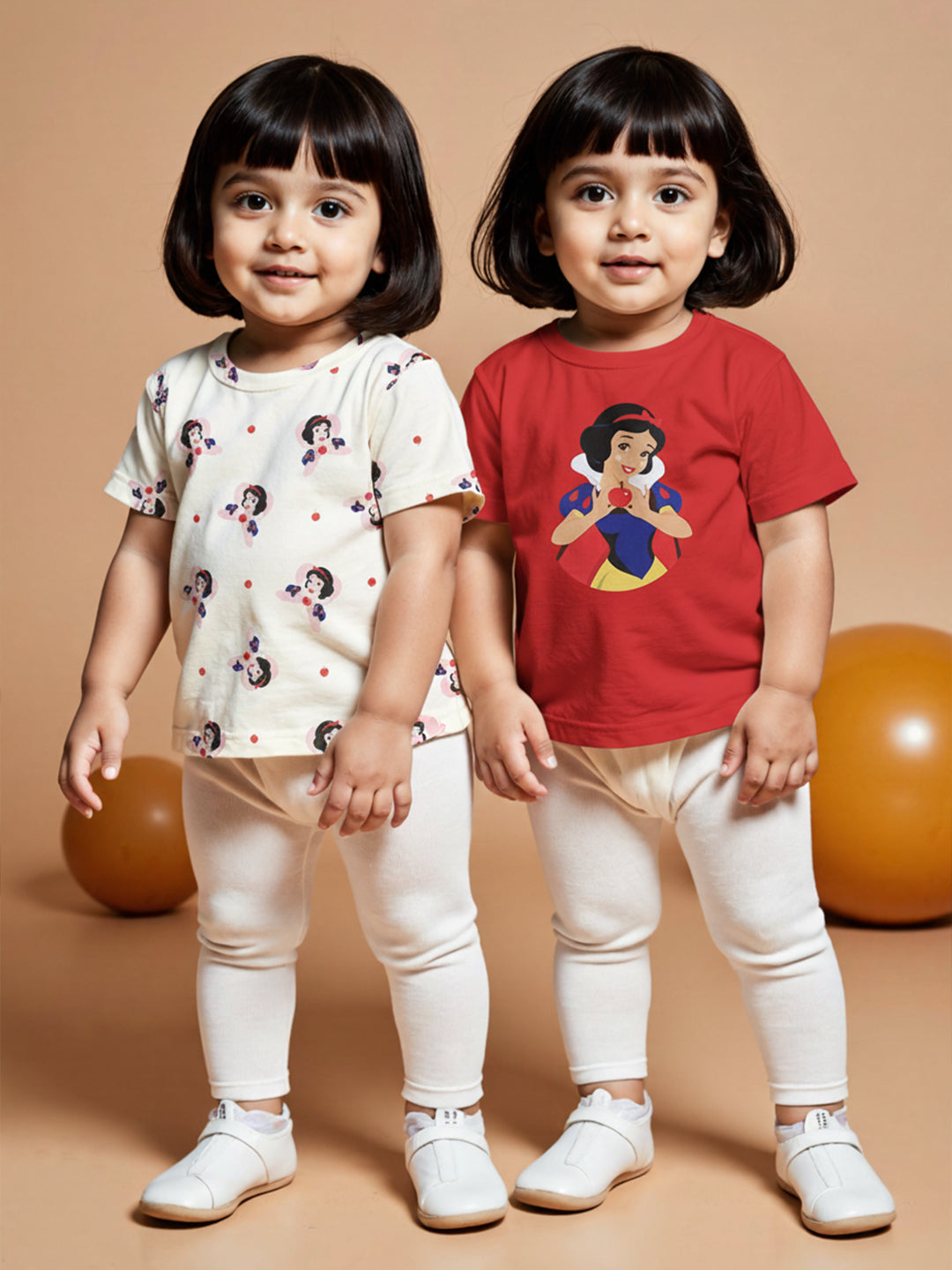 Nautinati Girls' Snow White Graphic Cotton Top | Half Sleeves  | Age 12-18M