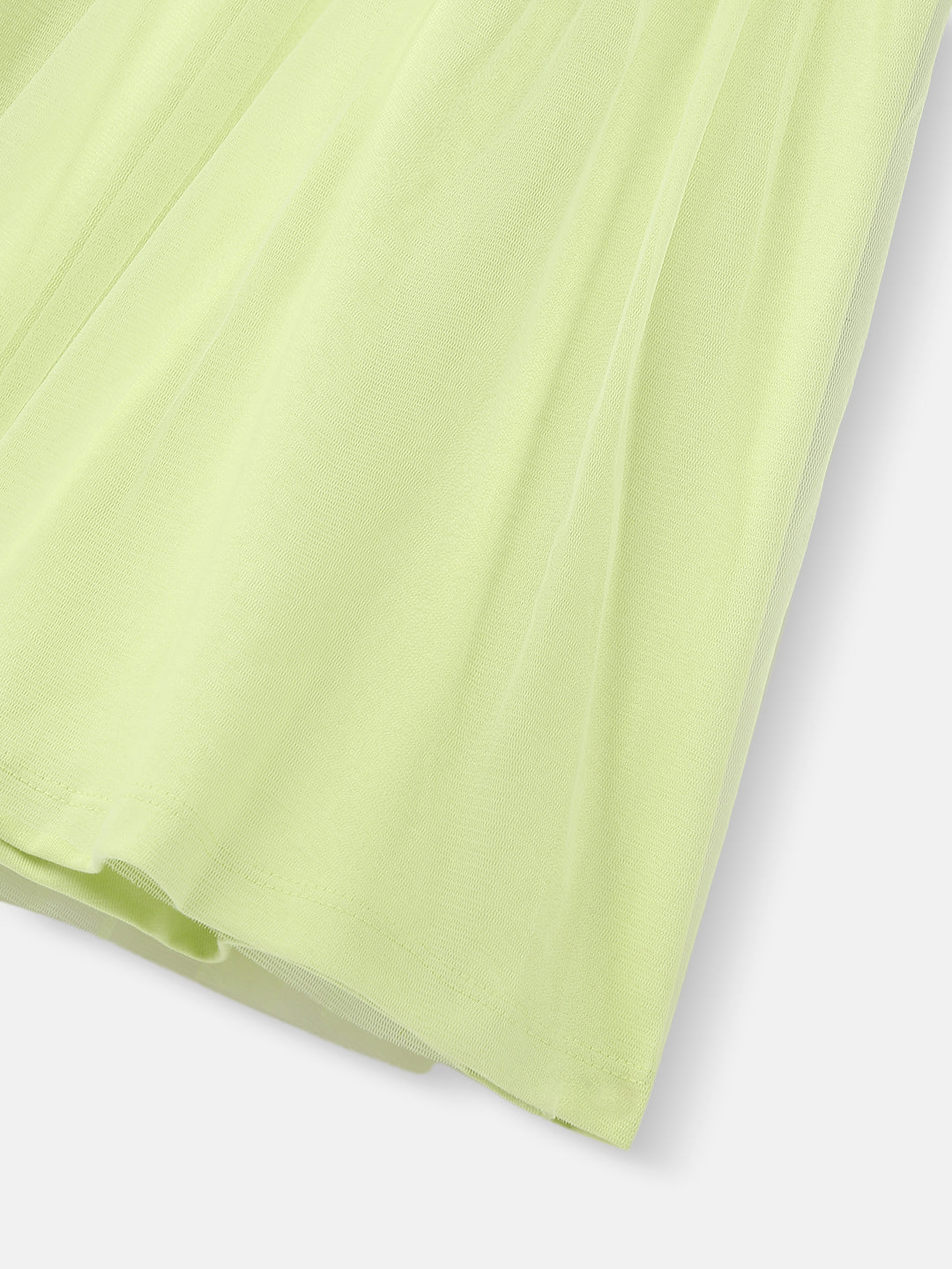 Girls Knit and Woven Frock |Graphic Printed Tulle Dress| 2-10 Years