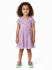 Nautinati Multicolour Placement Print Tulle Dress for Girls