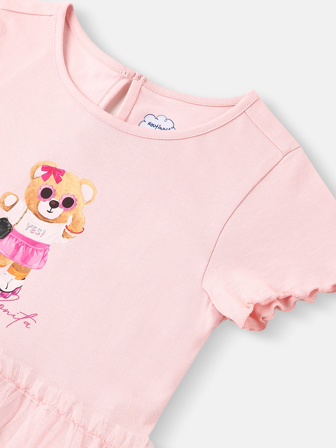 Girls Knit and Woven Frock |Graphic Printed Tulle Dress| 2-10 Years