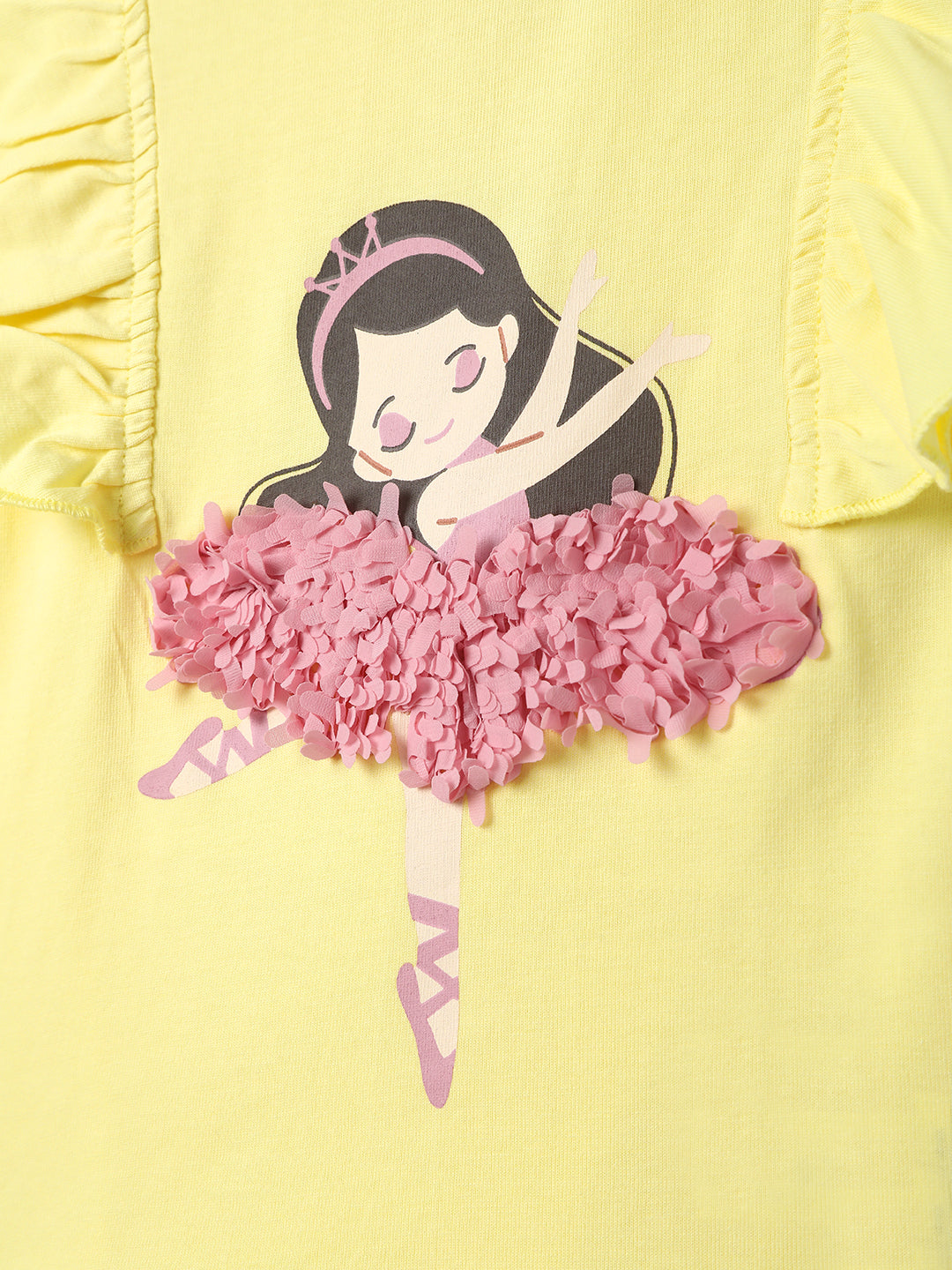 Nautinati Girls' Ballerina Graphic Cotton Top | Sleeveless | Age 12-18M