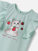 Nautinati Girls' Berry Cute Kitten Graphic Cotton Top | Sleeveless | Age 12-18M