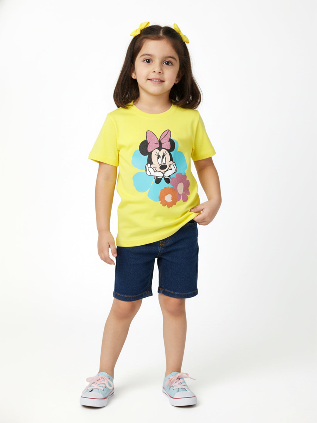 Mickey Mouse Girls Cotton Top | Half Sleeves | Ages 2 - 10 Years