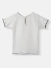 Nautinati Girls' White Babydoll Cotton Tee with Black Trim | Age 12-18M
