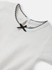 Nautinati Girls' White Babydoll Cotton Tee with Black Trim | Age 12-18M