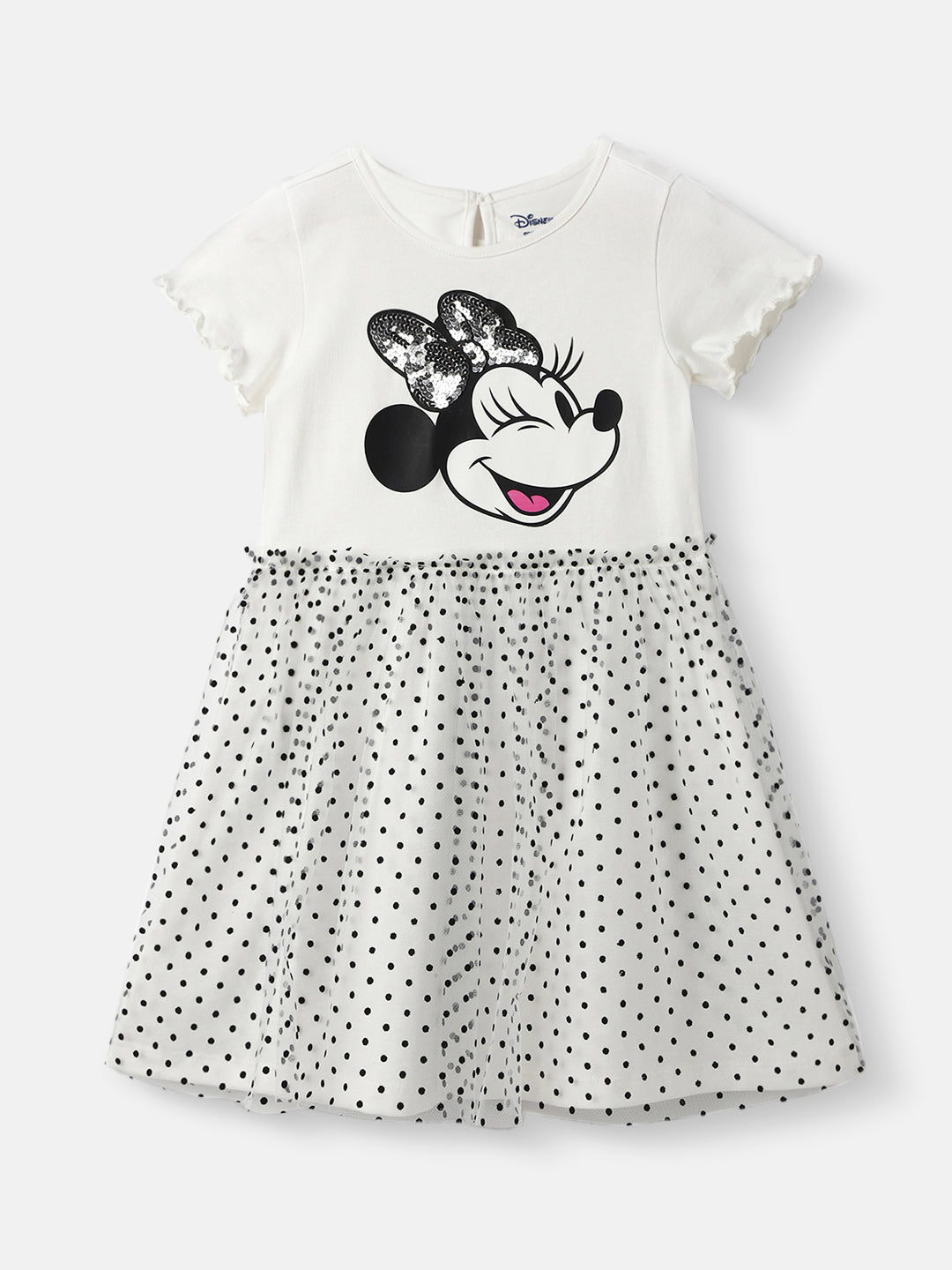 Girls Partywear Dress |Mickey Sequinned | Mesh Polka Dress | 2-10 Years