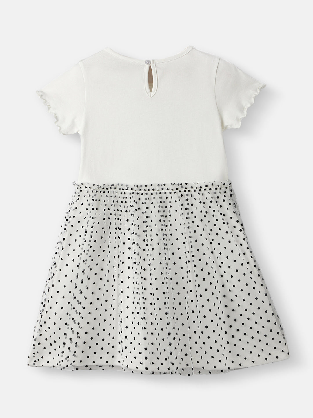Girls Partywear Dress |Mickey Sequinned | Mesh Polka Dress | 2-10 Years