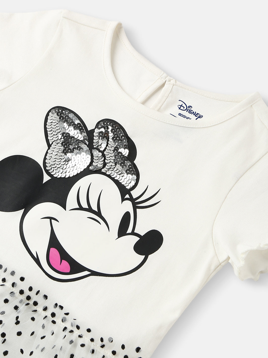 Girls Partywear Dress |Mickey Sequinned | Mesh Polka Dress | 2-10 Years