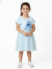 Nautinati Girls' Lilo & Stitch Graphic Mesh Dress | Half Sleeves | Age 5-6 Years