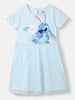 Nautinati Girls' Lilo & Stitch Graphic Mesh Dress | Half Sleeves | Age 5-6 Years