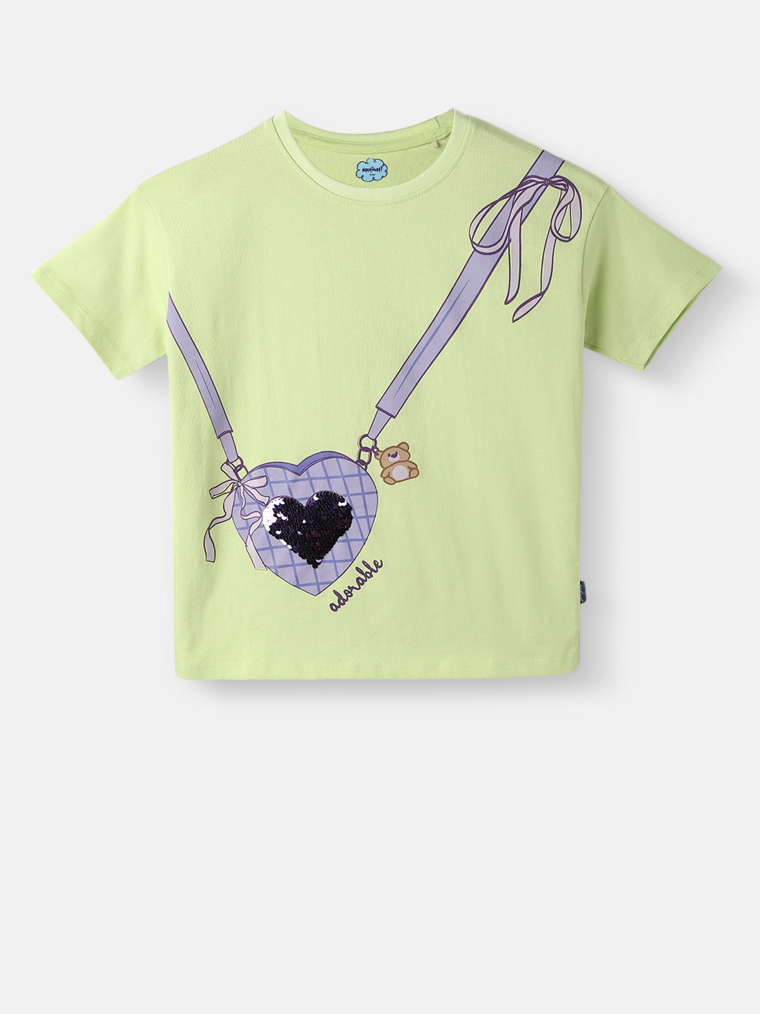 Nautinati Girls'  Printed Half Sleeve T-shirt