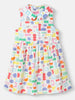 Nautinati Girls Multicolour All-over Print Dress|Sleeveless| Age 2 - 10 Years