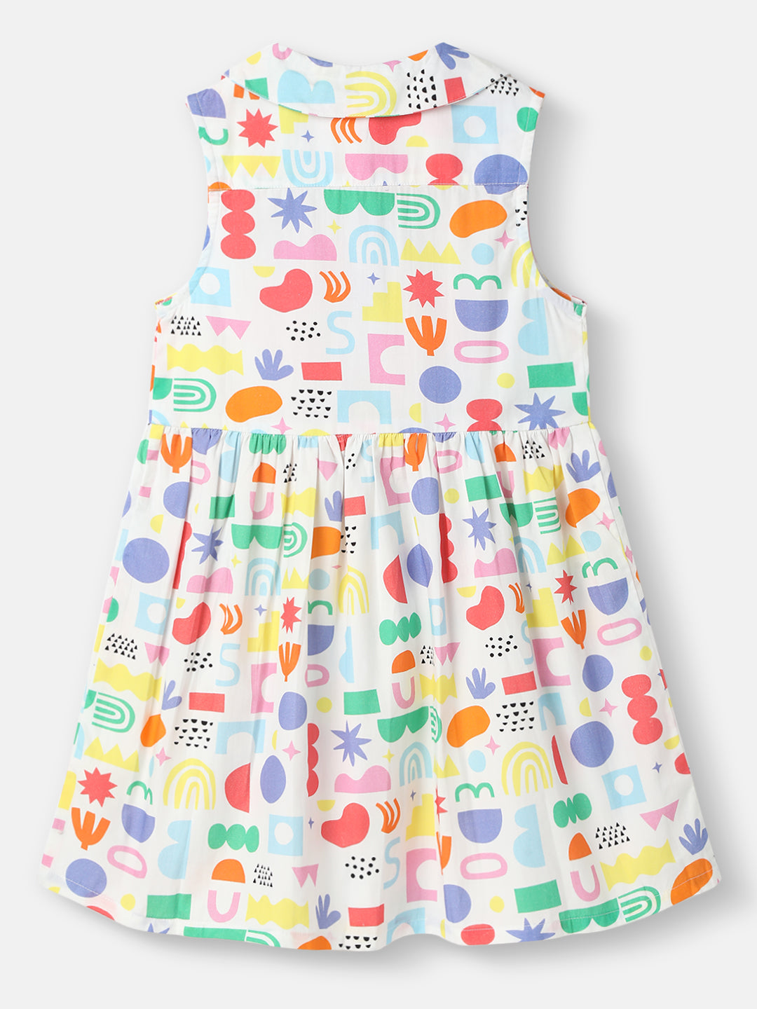 Nautinati Girls Multicolour All-over Print Dress|Sleeveless| Age 2 - 10 Years