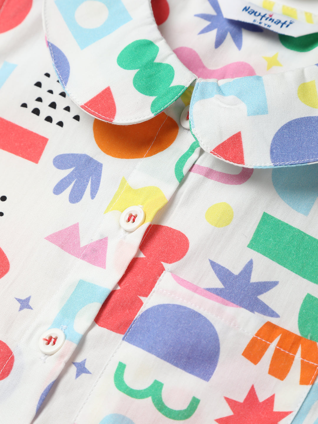 Nautinati Girls Multicolour All-over Print Dress|Sleeveless| Age 2 - 10 Years