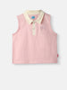Girls Solid Cotton T-shirt | Sleeveless Polo T-shirt for 2-10 Years | Embroidery Patch