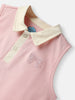 Girls Solid Cotton T-shirt | Sleeveless Polo T-shirt for 2-10 Years | Embroidery Patch