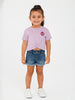 Nautinati Cotton Purple Minnie Mouse T-shirt for Girls
