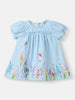 Nautinati Girls Striped Dress|Puff Sleeves| Age 3 - 24 Months