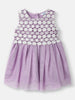 Nautinati Girls' Mesh Party Dress|Applique Design with Lace| Age 0 - 2 Years