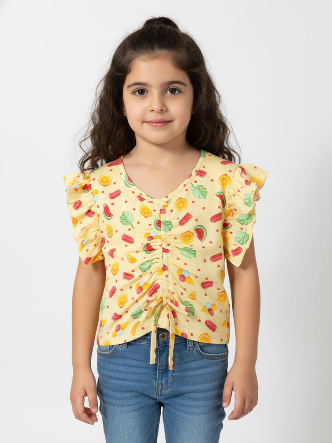 Nautinati Girls' Printed Top | Elastic Detail | Age 2 - 10 Years