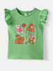 Nautinati Girls' Pack of 2 Single Jersey Cotton Printed Tops