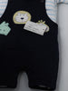 Nautinati Infants Animal Embroidery Cotton Dungaree with Striped T-shirt