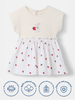 Girls Cotton Dress | Strawberry Print |Rabit Badge | 3-24 Months