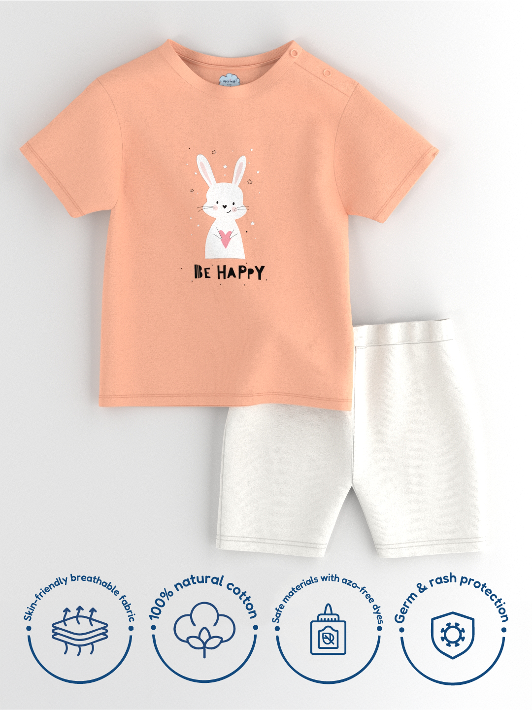 Nautinati Girls' Cotton Candy Print Set of Top and Shorts