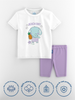 Nautinati Girls' Cotton Graphic Printed T-shirt and Solid Biker Shorts