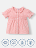 Nautinati Girls' Cotton Striped Woven Top with Shirring Details