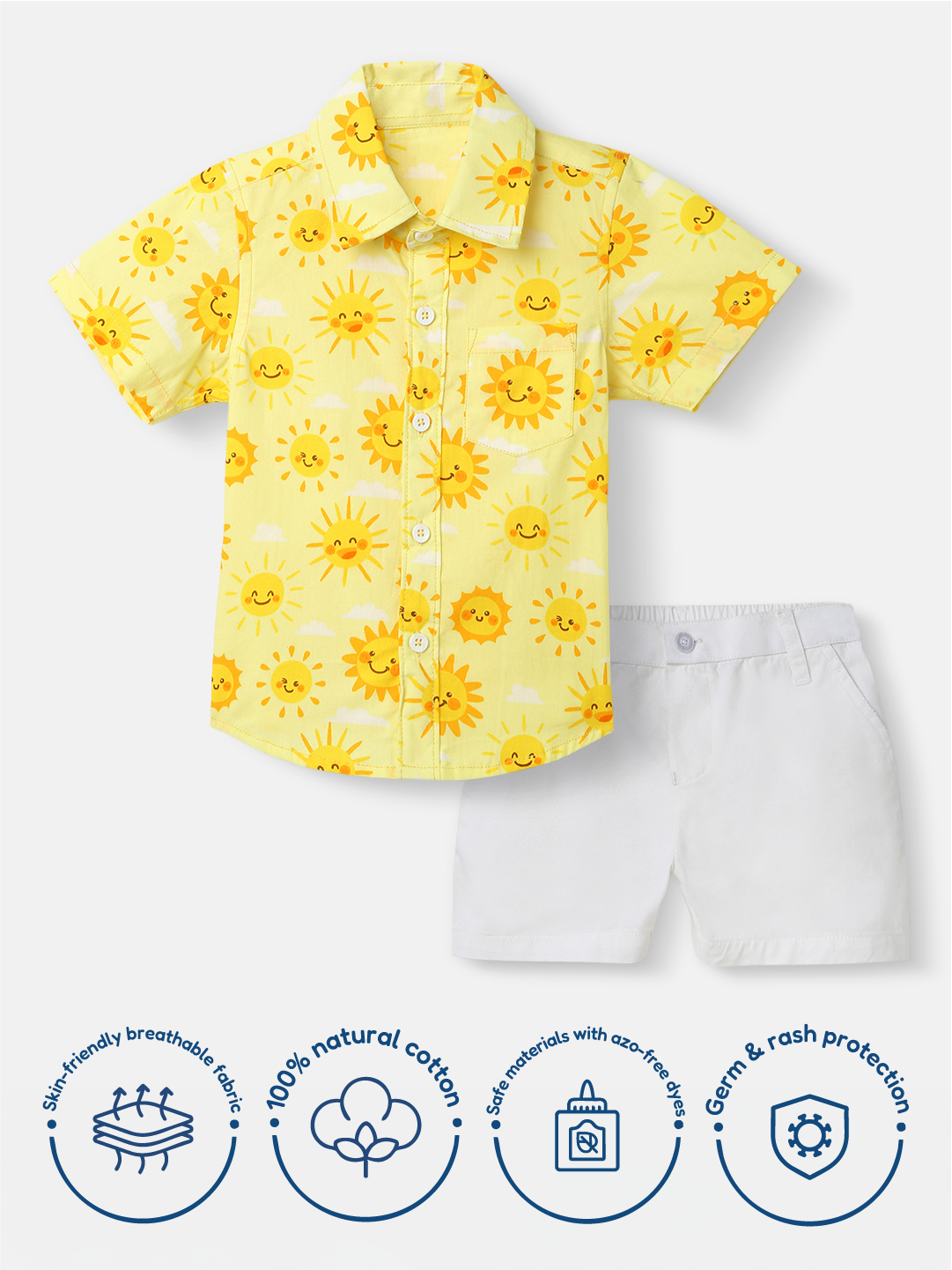 Nautinati Girls' All-over Print Cotton Poplin With Chest Pocket