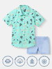 Nautinati Girls' All-over Print Cotton Poplin With Chest Pocket