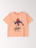 Nautinati Boys Spiderman Oversized T-Shirt - Peach | 2 to 10 Years | Cotton