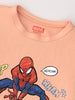 Nautinati Boys Spiderman Oversized T-Shirt - Peach | 2 to 10 Years | Cotton