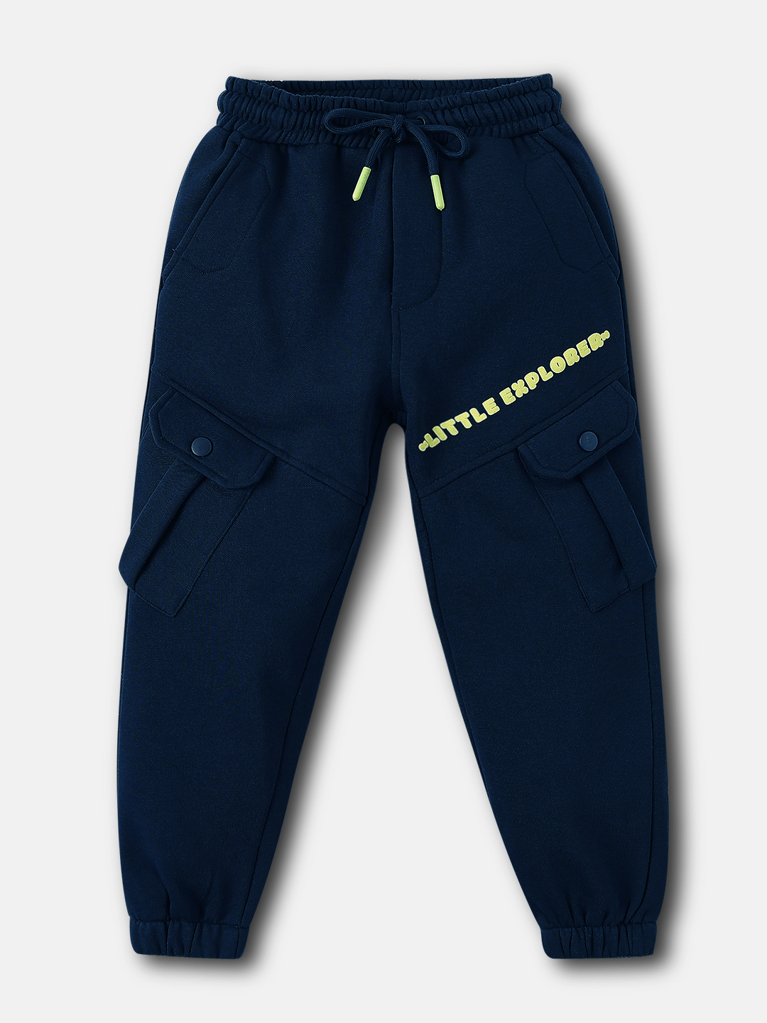 Nautinati Boys Typography Print Fleece Cargo-Pocket Joggers In Navy