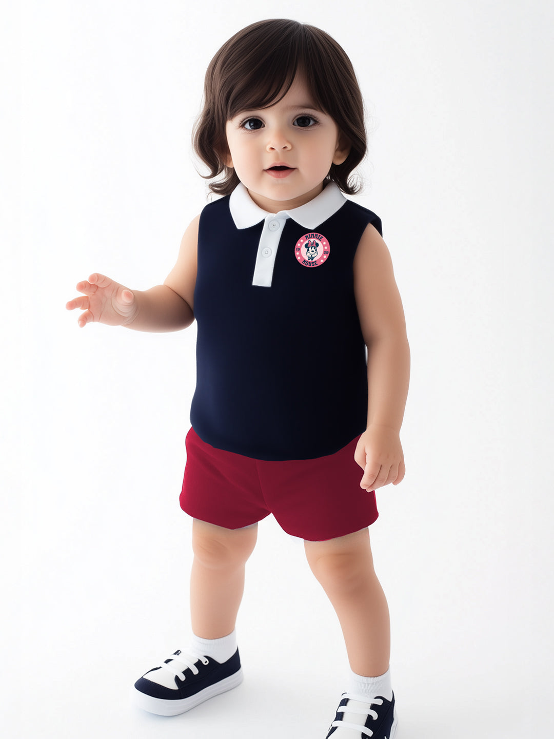 Girls Cotton T-shirt | Sleeveless Polo T-shirt for 2-10 Years | Graphic Print