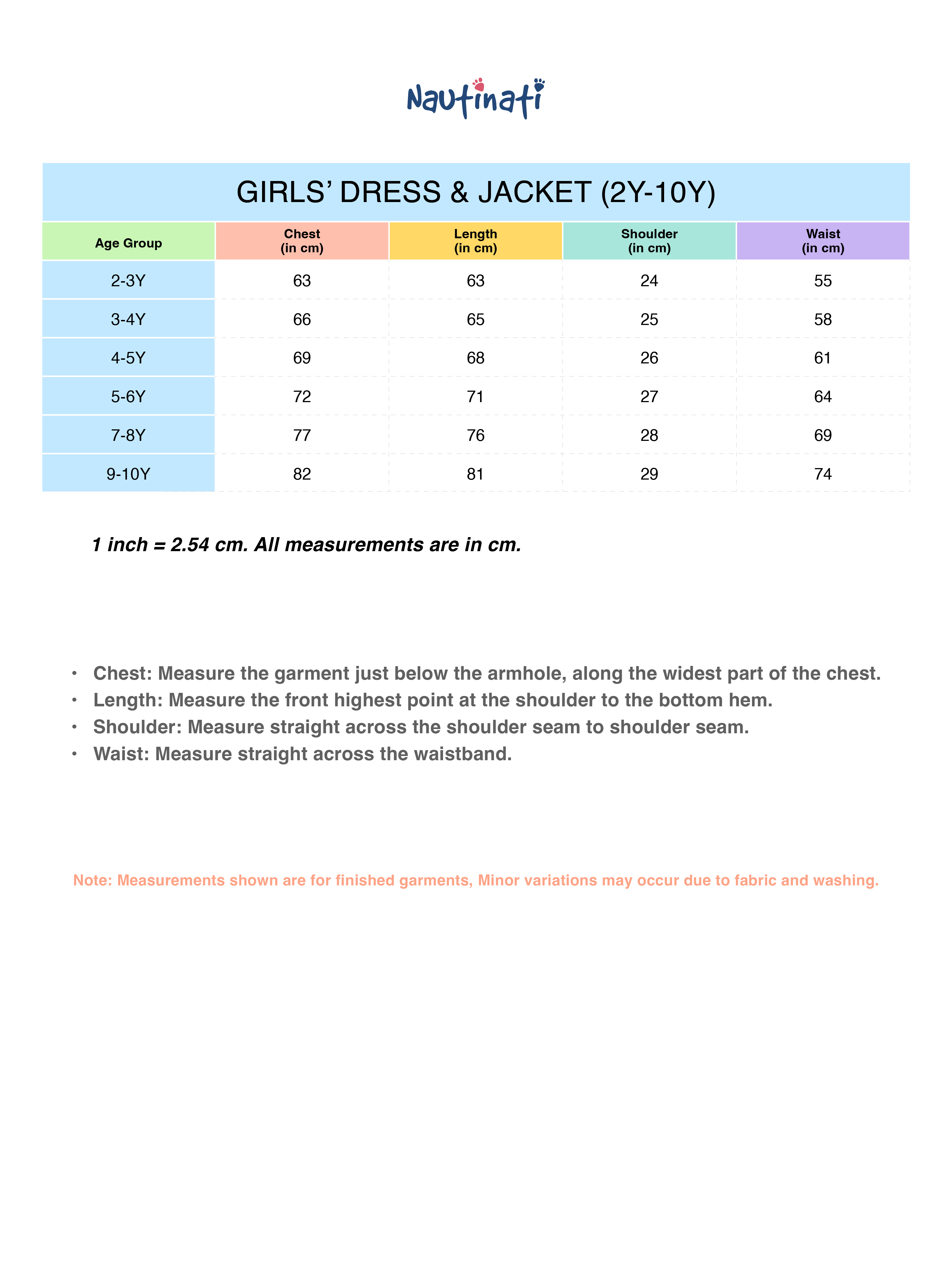 Nautinati Girls' Cotton Festive Printed Dress with Jacket | Age 2 - 10 Years