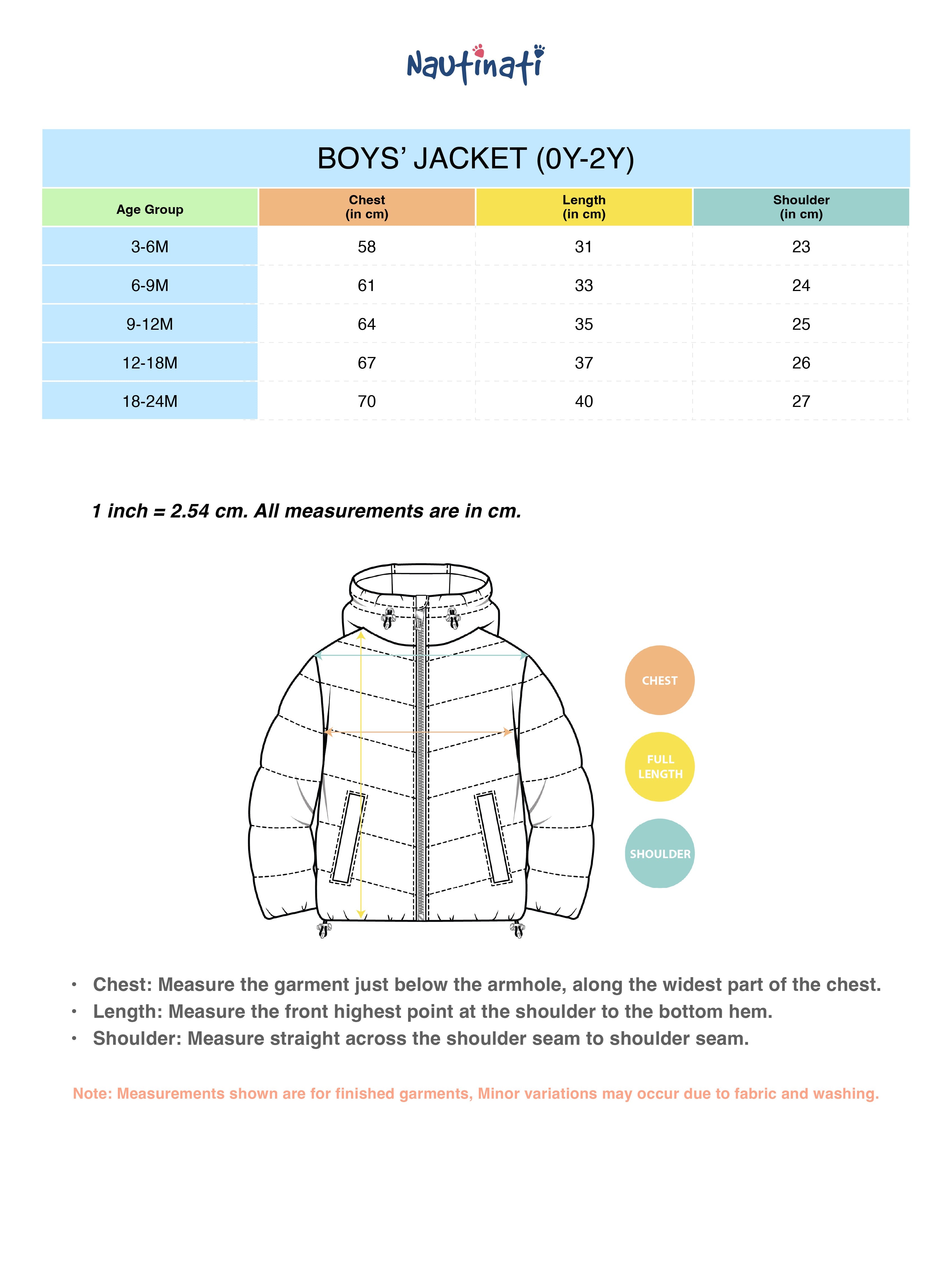 Nautinati Boys' Dino Printed Puffer Jacket | Age 0 - 2 Years