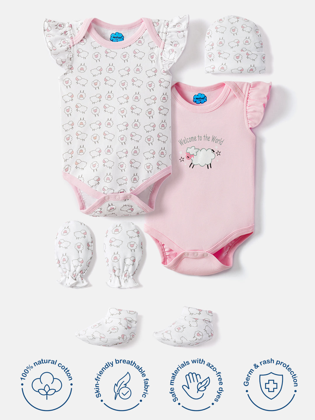 Nautinati Newborn Baby Clothing Gift Set of 5 Items, 0-6 months