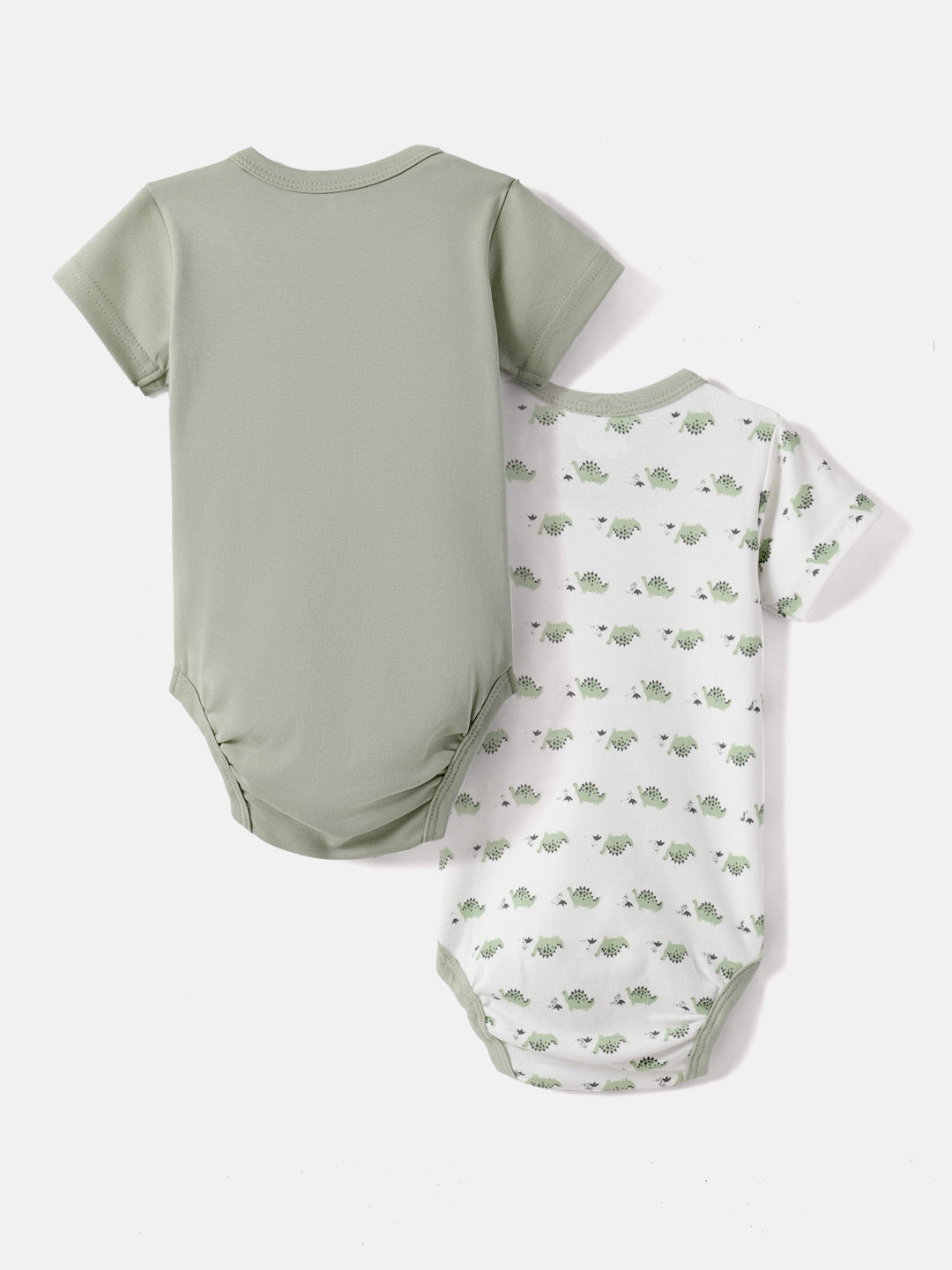 Nautinati Soft Cotton Bodysuits for Infants Newborn Baby Boys & Girls With Snap buttons – Pack of 2