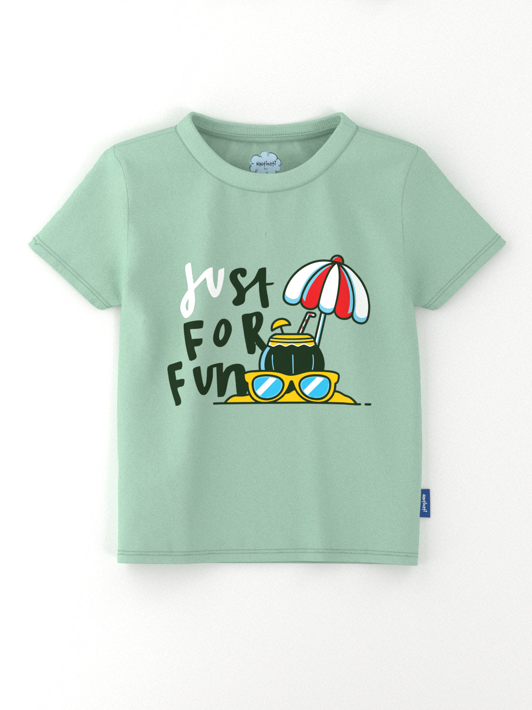 Nautinati Boys' Pack of 2 Cotton Beach Graphic Printed T-shirts