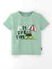 Nautinati Boys' Pack of 2 Cotton Beach Graphic Printed T-shirts