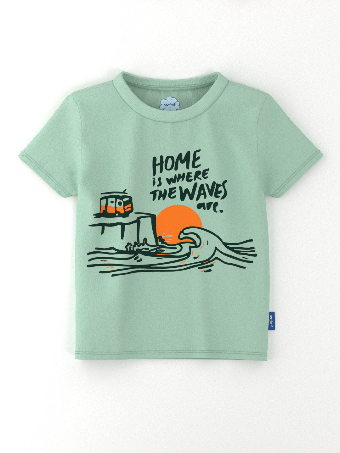 Nautinati Boys' Pack of 2 Cotton Beach Graphic Printed T-shirts