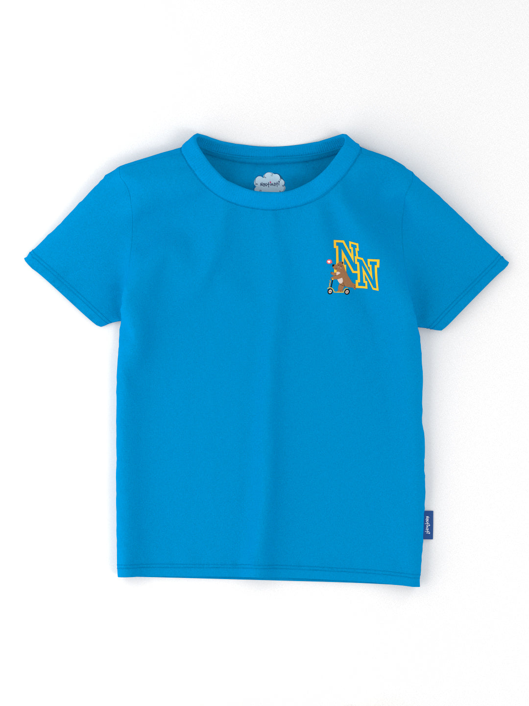 Nautinati Unisex Cotton T-shirt |Sticker Printed| Age 2 - 10 Years