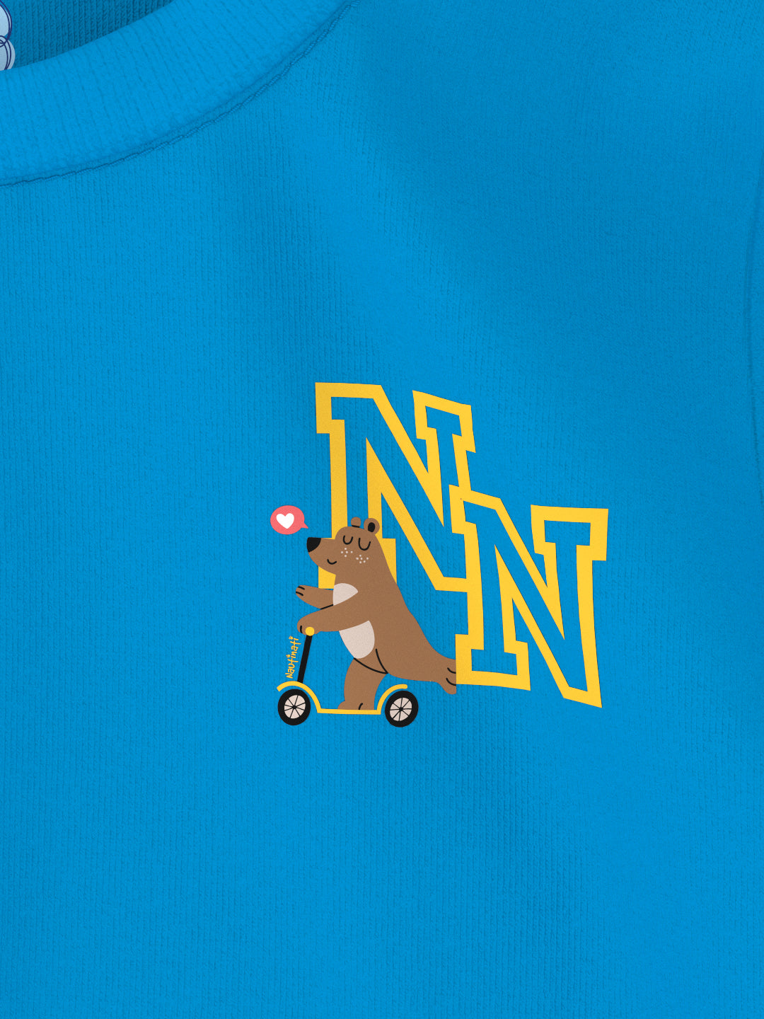Nautinati Unisex Cotton T-shirt |Sticker Printed| Age 2 - 10 Years