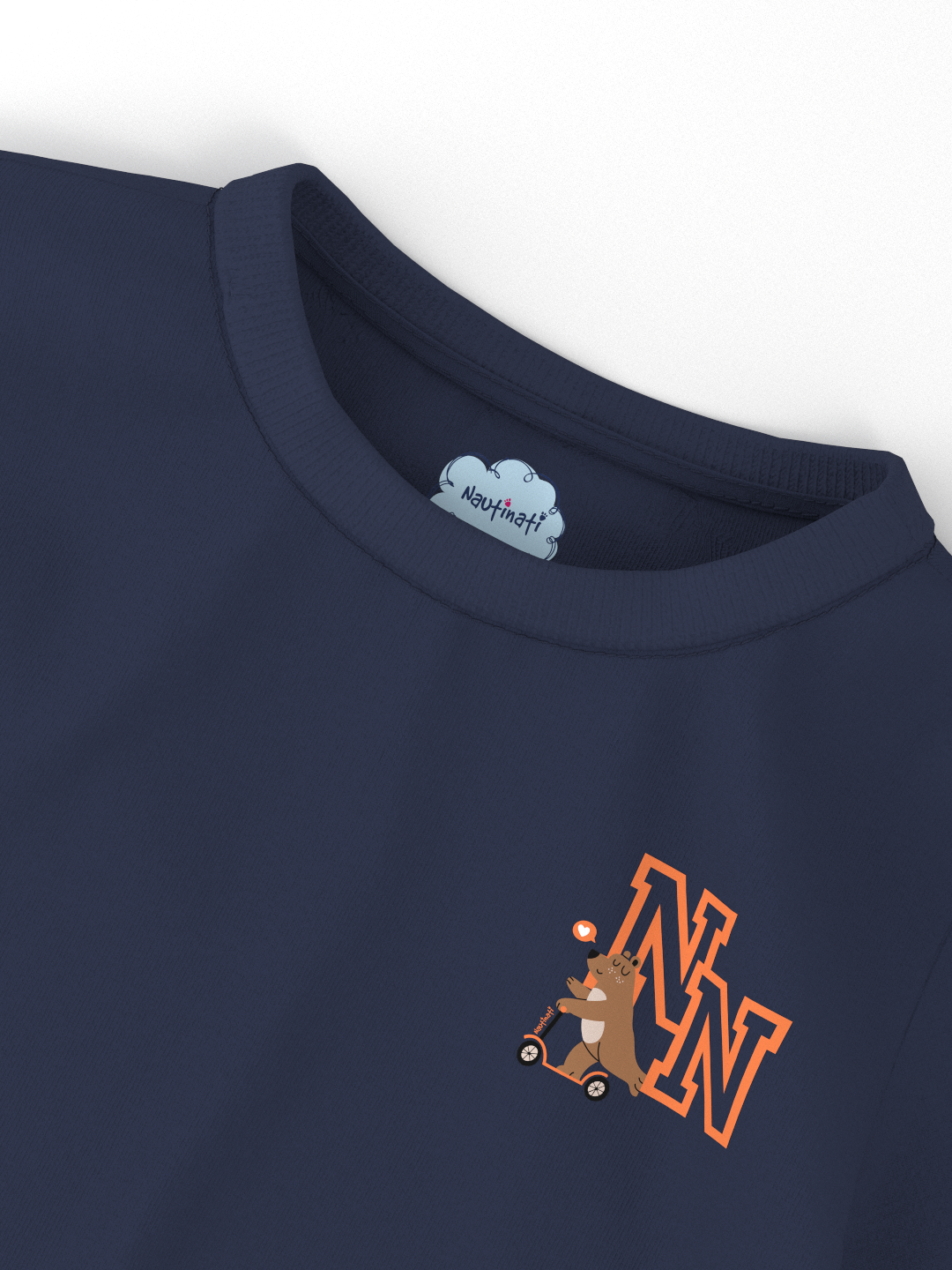 Nautinati Unisex Cotton T-shirt |Sticker Printed| Age 2 - 10 Years