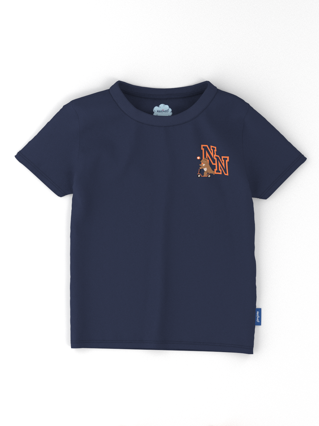 Nautinati Unisex Cotton T-shirt |Sticker Printed| Age 2 - 10 Years
