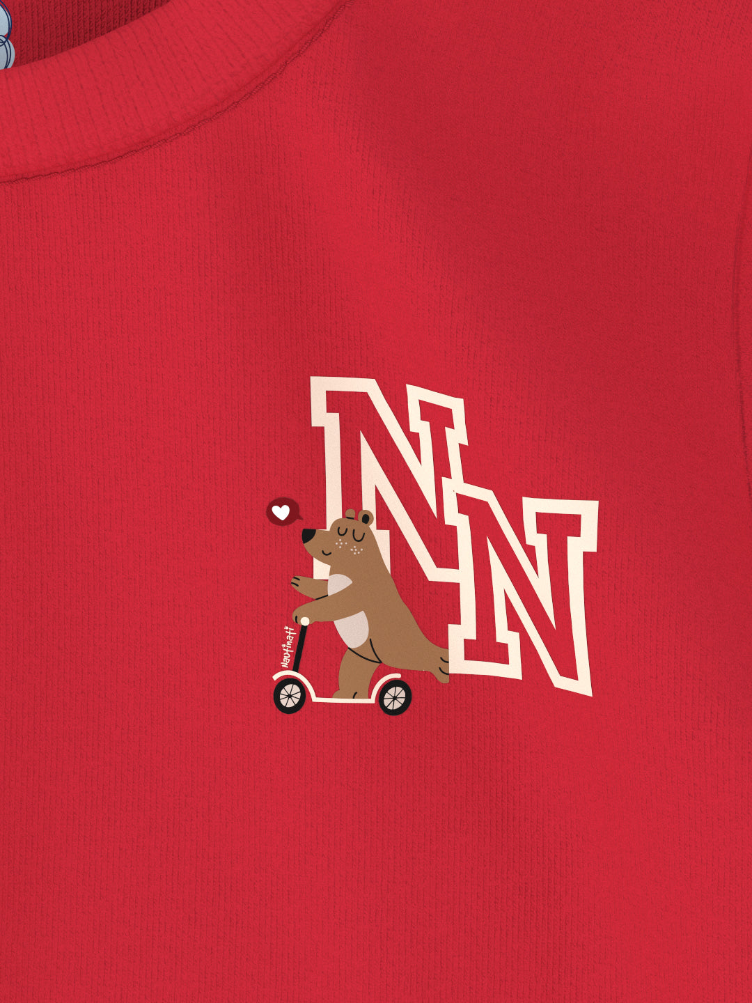 Nautinati Unisex Cotton T-shirt |Sticker Printed| Age 2 - 10 Years