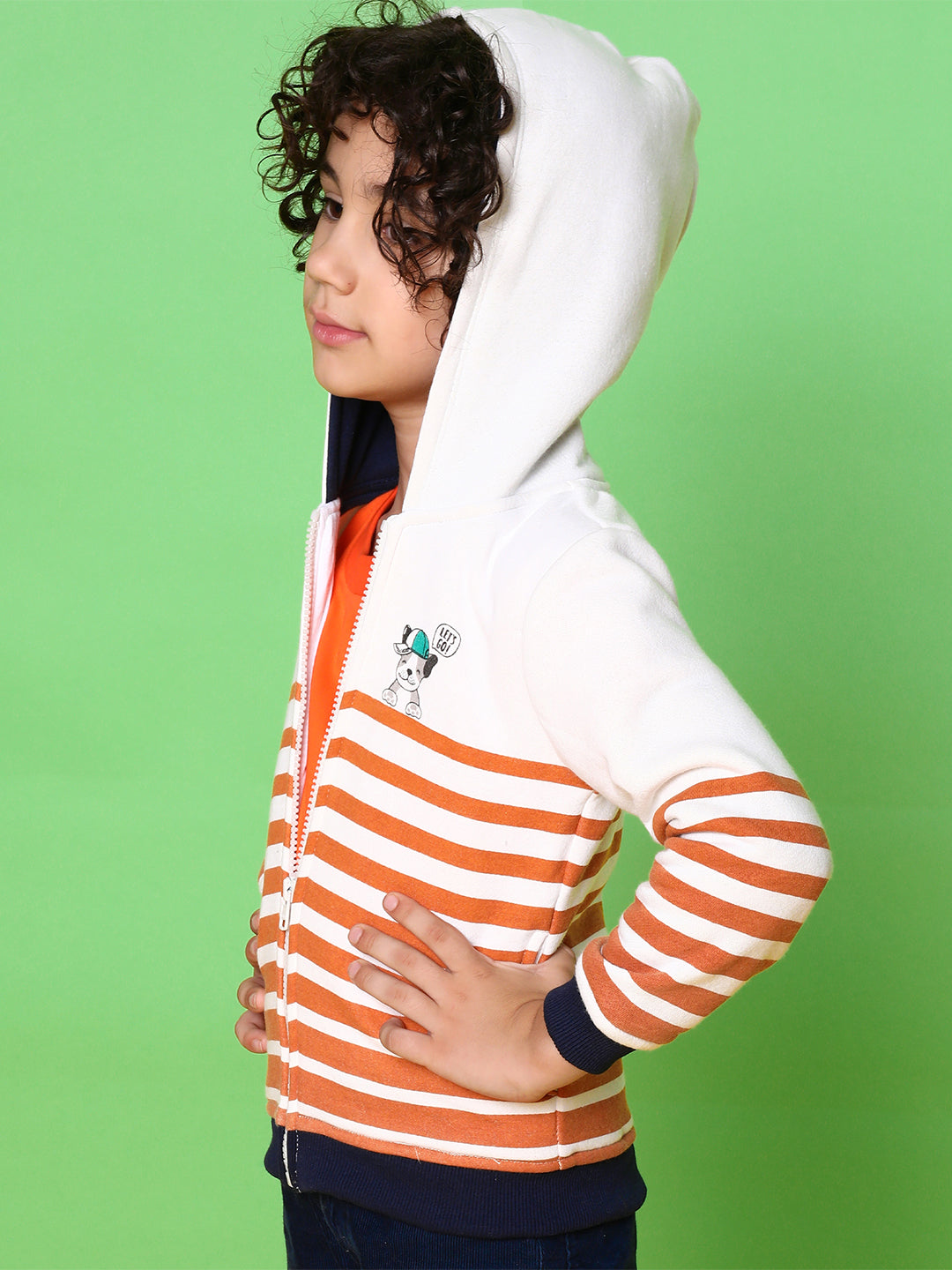 Nautinati Boys Striped Hooded Sweatshirt