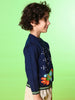 Nautinati Boys Navy Blue White Printed Pullover Sweater